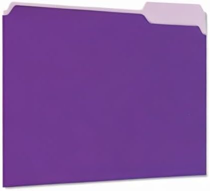 Universal 12305 Recycled Interior File Folders, 1/3 Cut Top Tab, Letter, Violet, 100/Box