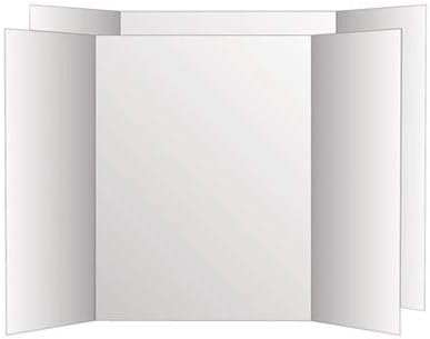 Eco Brites Two Cool Tri-Fold Poster Board, 36 x 48, White/White, 6/Carton
