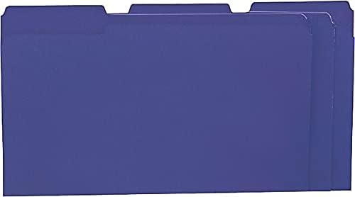 Universal 10525 File Folders, 1/3 Cut One-Ply Top Tab, Legal, Violet/Light Violet, 100/Box