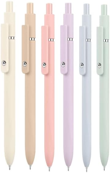 Hapikalor Easter Basket Essentials, Easter Basket Stuffers, 6 Pcs 0.5mm Gel Pens Black Ink Fine Point Pens With Smooth Writing, Gradient Color Cute Gifts for Women Stocking Stuffers for Teen Girls