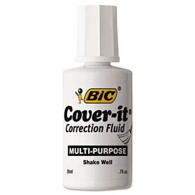 BIC Cover-It Correction Fluid BICWOC12WE Each Hazmat