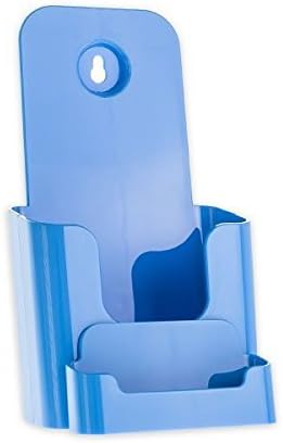 Source One 4 X 9 Inches Tri Fold Brochure Holder with Business Card Holder (6 Pack, Baby Blue)