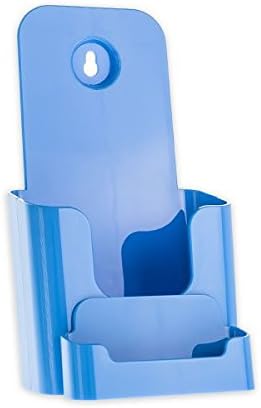 Source One 4 X 9 Inches Tri Fold Brochure Holder with Business Card Holder (1 Pack, Baby Blue)
