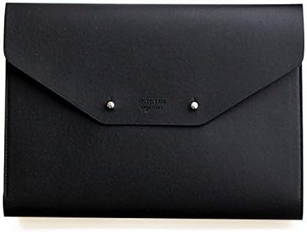 Modern Design PU Leather Padfolio, A5 Size Writing Portfolio Includes Writing Pad, Pen holder, Card & ID Slots, Extra Pockets, Carry Case Pad Holder, 7”X9” (Black)