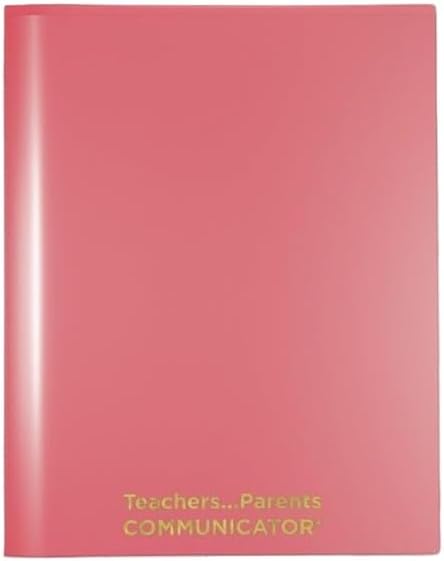 Nicky's Folders® English Communicator, Parent-Teacher Folder, Patented Tear-Resistant Flexible Plastic 2 Inside Pockets, 2 Exterior Sleeves, Letter Size Paper, Single Color(24 Pack) (Pink)