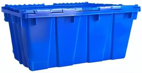 Heavy Duty Stackable Crates, 2 Pack, Blue, Storage Bins With Lids, Container For Home, Garage, Business, Organizing Containers For Closet Space Saving, Plastic Storage Box For Moving & Storage