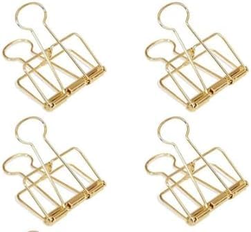 4Pcs Gold Hollow Out Long Tail Wire Binder Clips Paper Binder Clip Large Binder and Paper Clips Small in Size and Light in Weight,Clips, Clamps,Office Products Tape, Adhesives and Fasteners 51mm
