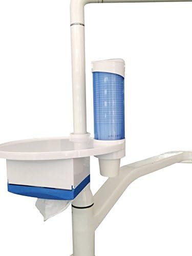NSKI Dental 3 in 1 Oral Tray Tissue Box and Cup Storage Holder Fix on Dental Chair White/Blue/Green (Blue)