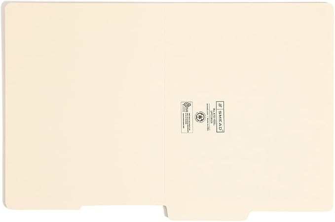 Smead End Tab File Folder, Shelf-Master Reinforced 1/2-Cut Tab Bottom Position, Letter Size, Manila, 100 per Box (24128)