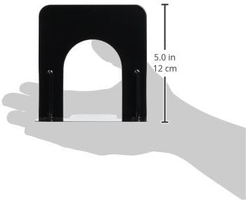 Universal Economy Bookends, Standard, 4 3/4 x 5 1/4 x 5, Heavy Gauge Steel, Black, 1 Pair (UNV54051)