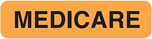 Mini Medical Allergic and Alert Labels, 5/16" x 1-1/2", Florescent Colors, self-Adhesive, ROLL of 500, (Medicare - Orange)