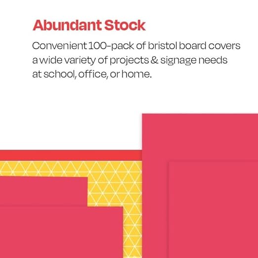 School Smart Folding Bristol Tagboard,Red, 9" W x 12" L (Pack of 100)