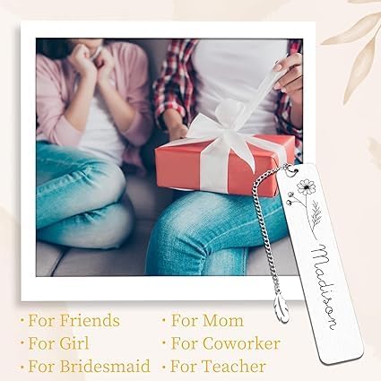 Personalized Bookmarks for Women Book Lover Birth Flower Birthday Customized Gifts for Reading Her Daughter Friends (Birthday Flower Bookmark)