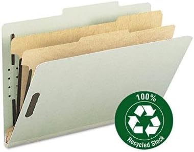 Smead - Pressboard Classification Folder 2" Exp 2 Dividers Legal Gray/Green 10/Bx "Product Category: File Folders Portable & Storage Box Files/Folders"