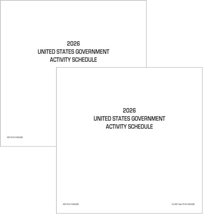 2026 Unicor United States Government Individual Activity Schedule, Pack of 2