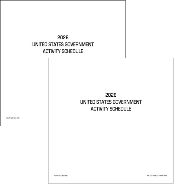 2026 Unicor United States Government Individual Activity Schedule, Pack of 2