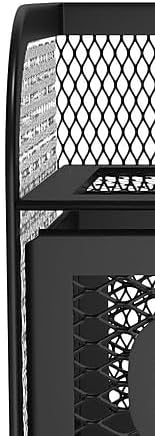 TRU RED Wire Mesh Desktop Organizer, 3‑Compartment Accessory Holder, Matte Black, 3‑Pack – Office Desk Storage