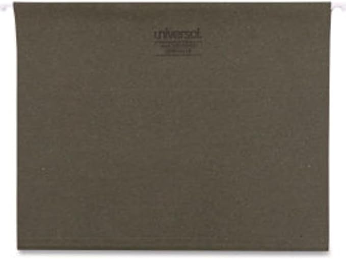 Universal Hanging File Folders, Letter Size, 1/5-Cut Tabs, Standard Green, 25/Box