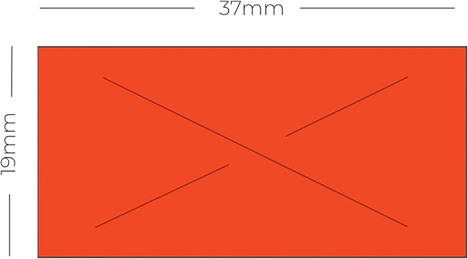 Garvey Fluorescent Red 5 Label Rolls/Sleeve of 5 Rolls / 4000 Security Tags Per Roll/Compatible with Garvey 37-6 Promo and 37-12/12 - G3719 Labelers / 19mm x 37mm Stickers