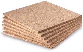WidgetCo 3/8" x 12" Cork Squares, for Coasters, Planters, Trivets, Walls & MorePack of 6