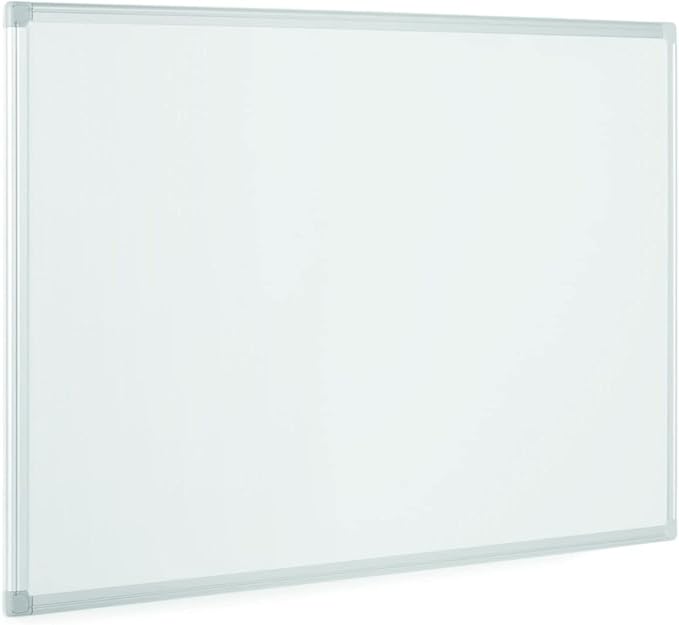 MasterVision Earth Series 48" x 96" Recycled Magnetic Dry Erase White Board, Aluminum Frame, 4-Corner Mounting System Can Be Positioned Vertically or Horizontally