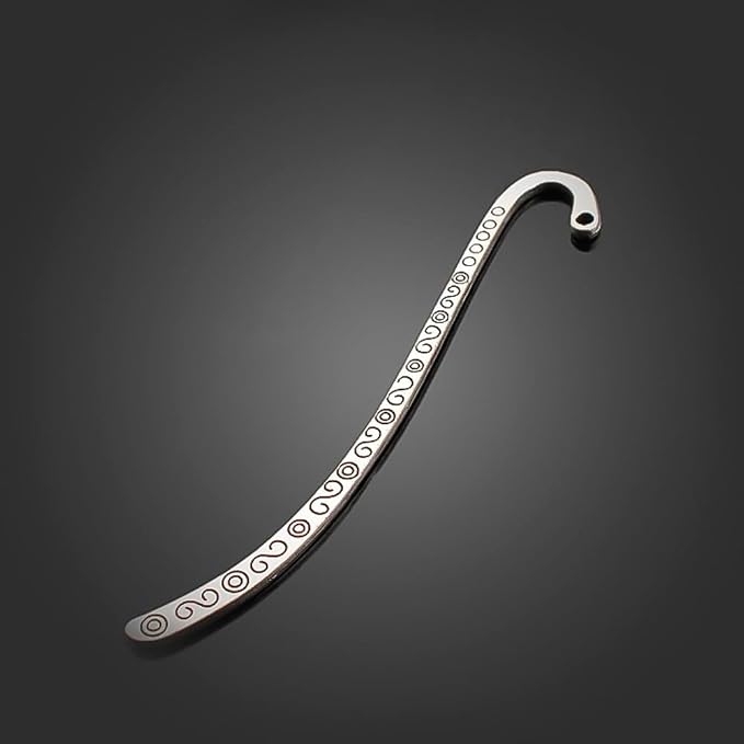 20 Pack Metal Bookmark Hairpin Beading Vintage Hook Carved Antique Tibetan Silver Alloy Embossed Bookmarks with Loop Retro Jewelry Making Charms for Crafting Book Lovers Reading Enthusiasts