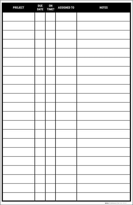 Project Planning Portrait Whiteboard (36" x 24")