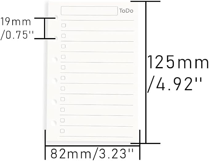 A7 To Do List Refill Paper 3 Pack Binder Inserts 6-Hole Punched Filler Paper Planner Refills, 135 Sheets/270 Pages Refillable Planner Binder Paper for A7 Planner Inserts (A7, To Do List)