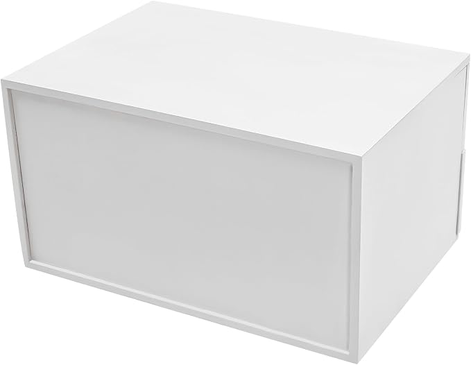 Wooden Desktop Organizer, 2 Drawers Tabletop Storage Box with Lock,Office Supplies A4 File Organizer,White