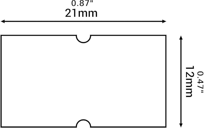 (12 Rolls - 12000 pcs) 0.82" x 0.47" (21 x 12 mm) Multi-Colored Paper Sticker 6 Colors Price Gun Pricemarker Labels MX-5500 (Mix 2)