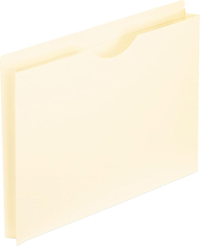Pendaflex File Jackets, Letter Size, Manila, Reinforced Straight-Cut Tabs with Thumb Cut, 50 per Box (22150)