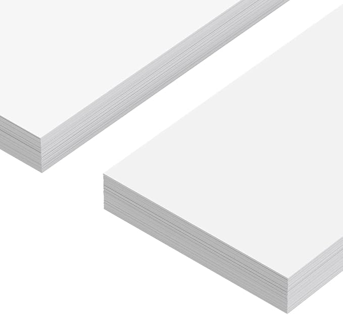Reskid 100pk of 3 x 12in White Sentence Strips for Teachers - Cardstock Sentence Strips, Thick 80lb Cardstock Strips, Paper Strips, Made in America (Blank, 3x12)