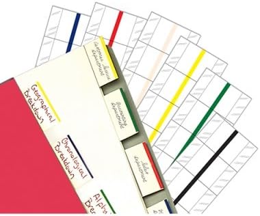 Tabbies Erasable Write-on File Folder Index Tabs - 24 Tabs, 1" W x 1/2" Extension, Blue Edge, Can Be Used Over and Over, Attaches to Most Materials (58607)
