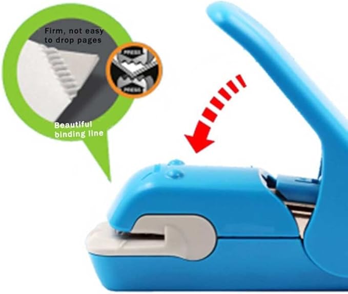 Binding Stapler, Time-Saving, Labor-Saving, Hand-held Stapler Without Needles, Portable(Black)