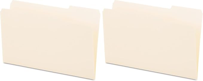 Universal UNV15123 1/3-Cut Top Tabs Right Position 11 Point File Folders - Legal Size, Manila (100-Piece/Box) (Pack of 2)