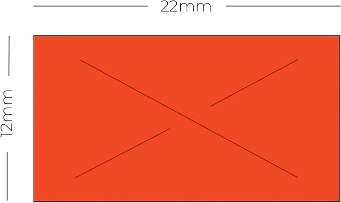 Garvey Fluorescent Red Label Rolls/Sleeve of 9 Rolls / 1225 Security Tags Per Roll/Compatible with Garvey 22-6 and 22-7 and 22-8 Labelers / 12mm x 22mm Stickers