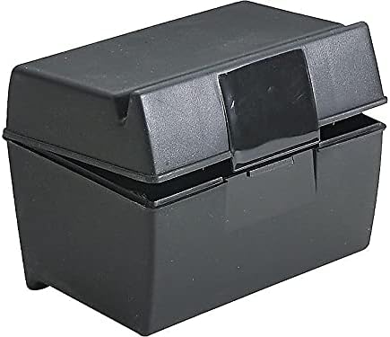 Oxford 01351 Plastic Index Card Flip Top File Box Holds 300 3 x 5 Cards, Matte Black (1 EA)