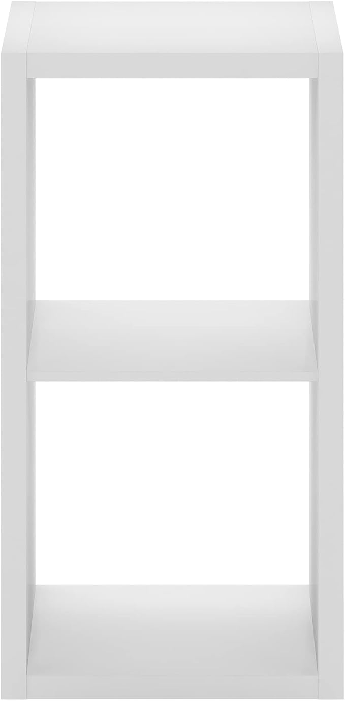 Furinno Cubicle Open Back Decorative Cube Storage Organizer, 2, White