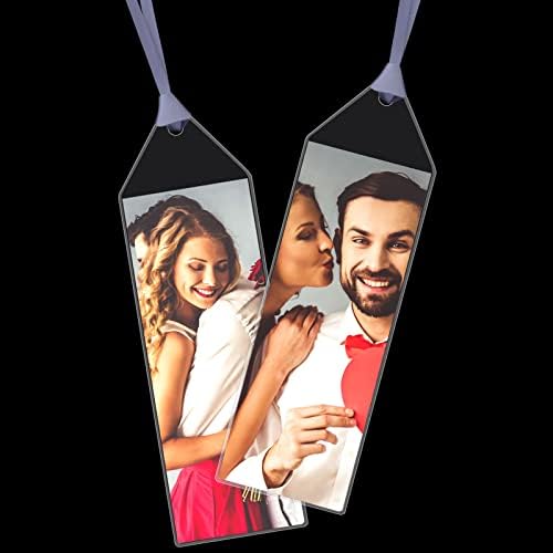 Blulu 200 Pieces 2x6 Inches Clear Bookmark Sleeves Plastic Bookmark Holder Blank Photo Booth Frames Vinyl Cover for Wedding Photo Strips Graduation Gift Office Party Favors