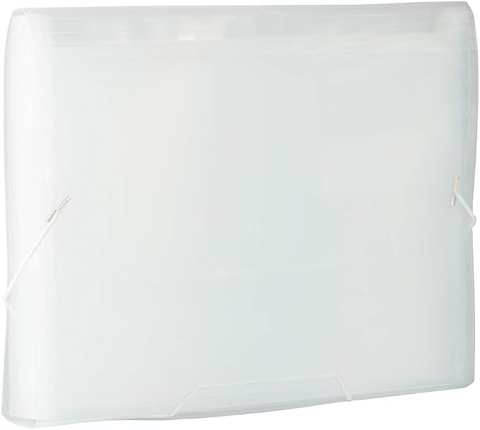 JAM PAPER Accordion Folders - 13 Pocket Plastic Expanding File - Letter Size - 9 x 13 - Clear - 2/Pack
