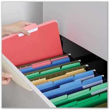 Universal Red Top Tab File Folder, Legal Size, 1/3 Cut, Pack of 100