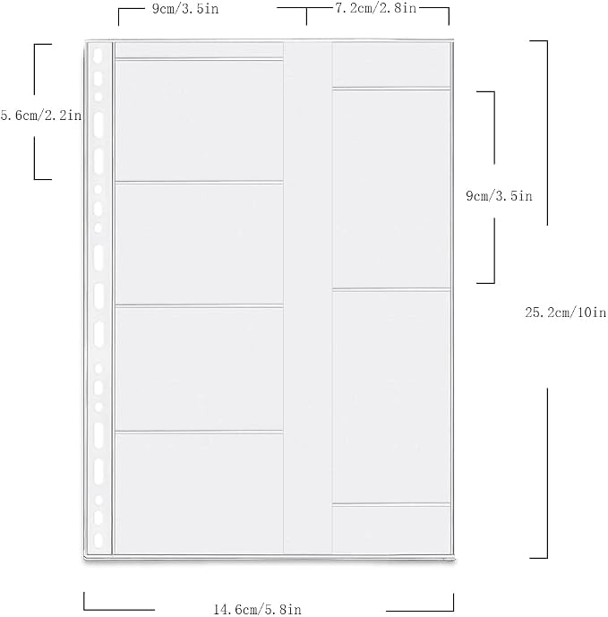 4 Pack B5 Binder Name Card Organizer - Waterproof 19 Holes Business Card Holder for Personal Organiser