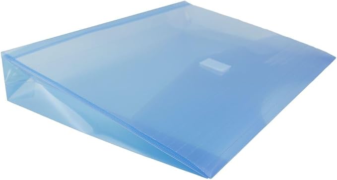 JAM PAPER Plastic Expansion Envelopes with Hook & Loop Closure - Letter Booklet - 9 3/4 x 13 with 2 Inch Expansion - Blue - 3/Pack