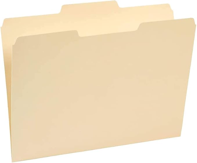 Staples 100% Recycled Heavyweight Reinforced File Folders, 1/3-Cut Tab, Letter Size, Manila, 50/Box (ST452830/452830)
