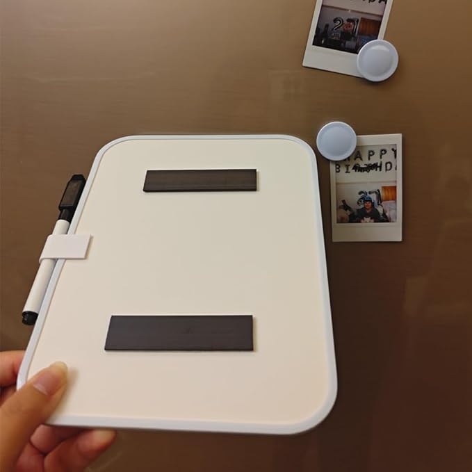 Small Dry Erase Board,Fridge Whiteboard,6" X 8" with Dry Erase Markers Magnetic and 2 Magnets,Mini Whiteboard for Office Door,School Lockers(White)