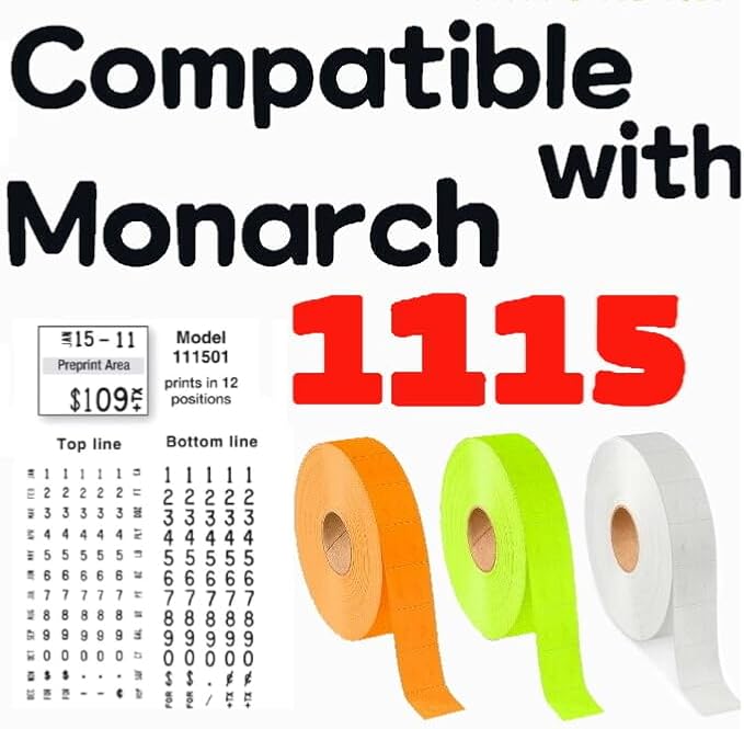 Genuine Monarch 1115-01 Price Gun, 7 Prints top / 5 Prints Bottom, 2-line.