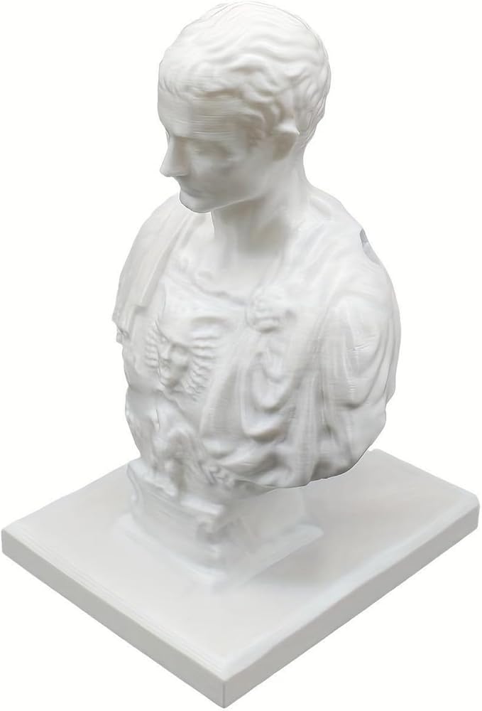 Stabbed Back Pencil Cup Holder - Unique Roman History Desk Organizer, Finely Detailed Sculpture for Office, Home Decor & Gift