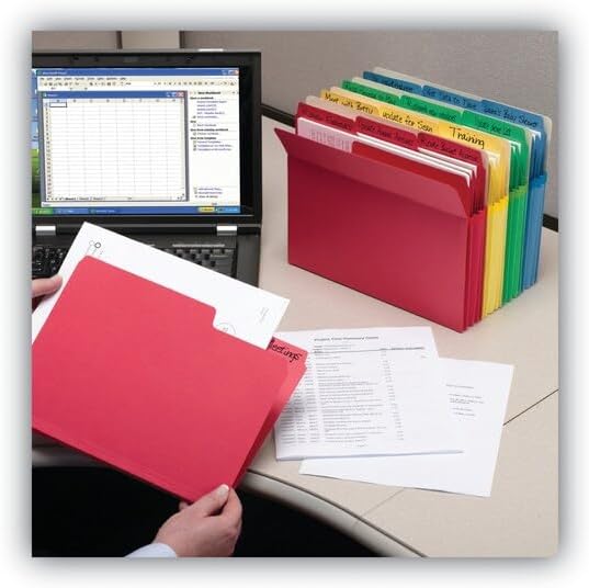 Smead SuperTab Heavyweight File Folder, Oversized 1/3-Cut Tab, Legal Size, Assorted Primary Colors, 50 Per Box (15410)