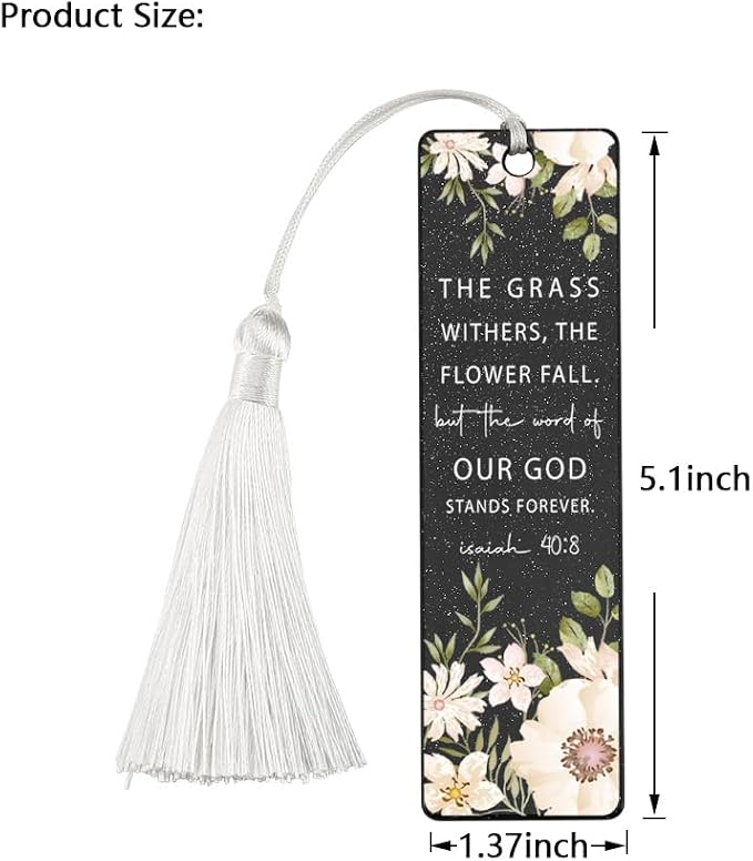 Christian Eternal Word Bookmark, Inspirational Gift for Believers, Uplifting Gift for Spiritual Readers, Spiritual Bookish Present, Unique Floral & Scripture Design Bookmark, WCB58