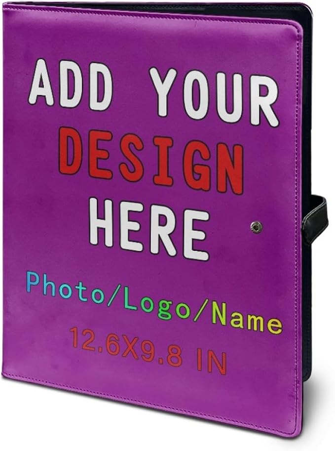 Personalized Padfolio with Logo, Custom Business Portfolio with A4/US Letter Writing Pad Holder for Resumes and Interviews, MediumPurple